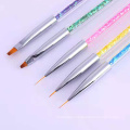 100% Kolinsky Acrylic Art Nail Pen Brush Two-point Drill Wire Pen 5-piece Nail Art Brushes Liner Set